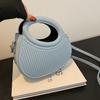 Bolso de Color Sólido con Diseño Nicho de Moda Bolso de Mujer 2023 Invierno Nuevo Bolso Rayado de Alta Textura Bolso Bandolera de un Solo Hombro