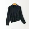 Suéter de Tricô Jacquard Vazado Mistura de Lã Old Money Outono/Inverno 2026 Manga Longa Slim Fit Camada Base
