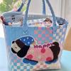B Bolsa Cesta de Legumes de Verão, Bolsa Tecida Fofa de Desenho Animado, Bolsa de Mão para Mulheres, Bolsa de Gato para o Trabalho, Bolsa de Trabalho