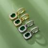 Pendientes ovalados grandes de esmeralda moda nacional pendientes de moda personalizados pendientes de botón de diamante para hombre y mujer venta caliente de comercio exterior jinao