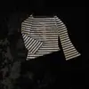 Camiseta Sexy Estética High Street Hip-Hop Estilo Gótico Chica Picante Hombros Descubiertos Cruz Strass Casual Personalidad Top Ceñidor de Cintura