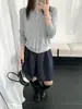 Cardigan de malha em mistura de cashmere de celulose regenerada para outono e inverno em estoque para mulheres, peça externa amiga da pele, camada interna, blusa básica e cobertura