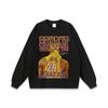 Camiseta de manga larga lavada con estampado de estrella de hip-hop de calle principal de estilo americano, marca de moda vintage para hombre y mujer, top para pareja de otoño