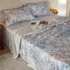 Colcha de Verão Retro Cool em Lyocell Tencel, Colcha de Ar Condicionado Lavável à Máquina, Colcha Fina, Colcha de Verão Dupla em Seda de Gelo