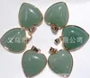 Venta caliente transfronteriza piedra natural ágata piedra de cristal rosa collar con colgante de amor bordeado colgante de corazón de melocotón accesorios de bricolaje