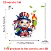 Colgante de Acrílico 2D para Coche con Diseño Nuevo Transfronterizo Día de la Independencia Americana Llavero de Gato Conejo Águila de Dibujos Animados Decoración Interior de Coche