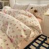 Conjunto de Roupa de Cama Cartoon de Primavera Quatro Peças Nantong Têxtil para Casa Lençol Capa de Edredom Conjunto de Três Peças para Dormitório de Estudante Capa de Edredom de Algodão Lavado 4