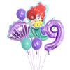 Pacote de Balão de Látex Sereia Transfronteiriço Concha Balão de Filme de Alumínio Digital Roxo 40 polegadas Conjunto Decoração de Aniversário