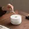 Cenicero de Jade para Sala de Estar en Casa, Estilo Chino Nuevo, Lujo Ligero, Gama Alta con Tapa, Anti-Ceniza Volante, Cenicero Creativo de Porcelana Blanca
