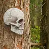 Decoración Especial de Remate Colgante de Pared de Media Calavera Adorno para el Hogar al Aire Libre de Halloween Estatua de Cabeza de Fantasma Accesorio de Ambiente