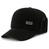 Gorros de invierno para hombres de mediana edad y ancianos, sombrero de cuero forrado de felpa cálido para papá, gorra de béisbol engrosada a prueba de frío para abuelo