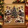 Kit DIY de Pintura de Pérolas de Natal 5D Papai Noel Rena com Borda Impressa Pintura Diamante Artesanal Decoração de Casa