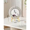 Soporte para platos, adorno decorativo de arte en hierro para colgar platos, multifuncional para encimera del hogar, base para marco de fotos de sala de estar, estante para exhibición de pasteles de té