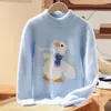 Ropa Suave y Amigable con la Piel para Niños Suéter 100% Lana Pura Lindo para Niños y Niñas Bebé Engrosado Cuello Alto Medio Camiseta Interior de Punto