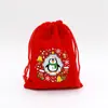 Bolsa de Terciopelo Navideña al por mayor Transfronteriza Bolsa de Regalo Navideña Bolsa para Manzana de Nochebuena Bolsa de Regalo Grande de Dulces Rojos