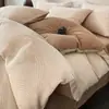 Juego de cama de cuatro piezas de jacquard de hilo doble de alta gama, algodón de alta calidad, sábana de cama de lujo ligero, funda de edredón, sábana bajera