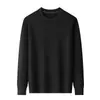 Suéter de Punto Minimalista Italiano Laishibo para Hombre Cuello Redondo Texturizado Otoño Invierno Top para Viajes de Negocios