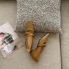 Nuevos Zapatos de Trabajo Elegantes Estilo Francés para Commuting de Todas las Estaciones, Punta Cuadrada, Tacón de Cuña Bajo, Cierre de Velcro