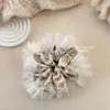 Novedad de Primavera Tela Floral Encaje Encaje Elegante Dulce Fresca Niña Anillo para Cabello con Cola de Caballo Headwear para Mujeres