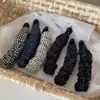 Pinza Banana Plisada Cuadros Estilo Coreano Cola de Caballo Alta Tamaño Grande para Cabello Grueso Pasador Vertical para la Parte Posterior de la Cabeza de las Mujeres