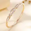 Pulsera de Mujer Europea y Americana Transfronteriza de Moda de Lujo Ligero con Diseño Cruzado y Circonitas Completas, Pulsera Simple de Gama Alta