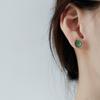 Brincos de Jade Hetian em Forma de Gota Moda Nacional Feminina Furos na Orelha Pregos para Cartilagem da Orelha Design de Nicho Luxo Leve Brincos de Jade Esmeralda Moda