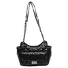 Bolsa de ombro feminina acolchoada estilo Chanel com corrente, versátil, estilosa, moderna, com fecho, adequada para carregar sob o braço