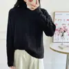 Suéter de punto trenzado de cuello alto estilo europeo y americano para mujer, nuevo suéter base de punto liso de comercio exterior transfronterizo de otoño e invierno para mujer