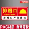 Sinalização de Saída de Fumaça, Sinalização de Ventilação de Suprimento de Ar de Pressão Positiva, Ventilador Mecânico, Proibido Bloquear o Adesivo de Aviso de Sinalização
