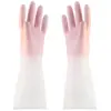Guantes de látex impermeables de color degradado para mujer, guantes de limpieza del hogar, guantes para lavar platos, antideslizantes, impermeables y duraderos