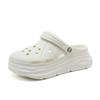 1602 Zapatillas con plataforma para aumentar altura Mujer 2025 Usando Nuevo Estilo Verano Suela Gruesa Aumenta Altura Agujeros Estilo Mori para Niñas