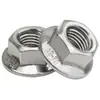 Tuercas hexagonales con brida negras, Tuercas hexagonales con brida galvanizadas, Venta directa de fábrica Antiaflojamiento