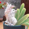 Figuras de Zorro al por Mayor, Zorros de Nueve Colas de Pelo Largo, Accesorios Decorativos para Suculentas, Macetas de Cactus Impermeables y Resistentes al Sol para Paisajismo de Jardín