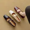 Zapatos Mary Jane Retro Franceses Color Vino para Mujer con Tacón Grueso 2025 Primavera y Verano Punta Cuadrada Zapatos de una Sola Capa con Boca Baja Zapatos para Mujer