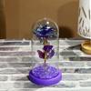 Mariposa Lámina Dorada Flor Brillante con Sombra de Luz Flor Eterna con Luz Cálida Rosa Adornos Día de San Valentín Chino