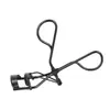 Mini rizador de pestañas negro con electroforesis, herramienta coreana para rizar pestañas de acero inoxidable con boca ancha.