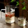 Copa de feria de vidrio estilo japonés, colador de té integrado, té verde creciente con filtro, juego de té kung fu, dispensador de té engrosado al por mayor