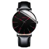 Relógio Masculino de Quartzo com Detalhe Azul Minimalista, Pulseira Ultra-Fina de Metal em Malha, Relógio de Pulso Casual para Negócios