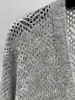 BORBOTIE Ropa de punto para mujer 2026 Producto nuevo Primavera y Otoño BC Hueco Cuello en V Patrón de hojas Cardigan casual holgado
