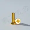 Tornillo para máquina de cabeza avellanada cruz de oro para natación con recubrimiento de hierro Tornillo para máquina de cabeza plana cruz M3M4 Tornillo de calibración electrónico dorado