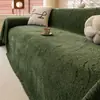 Funda de Sofá Verde Oscuro Estilo Sencillo Chenilla Todas las Estaciones Cubierta de Toalla de Sofá de Una Pieza Protector Manta Protectora Anti-Arañazos de Gato
