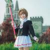 Uniforme de anime garota mágica de cartas Cereja coser cartas mágicas muda KINOMOTO SAKURA conhece o mundo uniforme escolar roupa cosly uma geração de cabelo