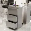 Carro de Herramientas para Salón de Belleza Gabinete de Almacenamiento Móvil con Cajones Gabinete de Herramientas para Barbería Peluquería Acero Inoxidable