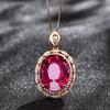 Nuevo colgante elegante europeo y americano de imitación de paloma con turmalina roja chapada en oro rosa, cadena de clavícula de moda para mujer