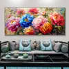 Mil bordado ponto cruz vermelho roxo flores de sala de estar florescendo ricas quadros pendurados flores ricas flor de peônia bordado uma geração de cabelo