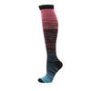 Calcetines de compresión con rayas degradadas multicolores de nuevo estilo, calcetines de pantorrilla, calcetines deportivos de nailon, calcetines de compresión deportivos transfronterizos de comercio exterior