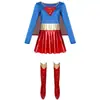 Capa Europeia e Americana de Couro Patente Sexy para Halloween Fantasia Feminina do Superman cosplay Fantasia do Superman Uniforme de Role-playing