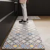 Tapete de piso de cocina de tierra de diatomeas, estilo americano vintage, fácil de limpiar, antideslizante, tira larga, absorbe agua y aceite, felpudo resistente a la suciedad