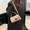 Bolso de Mano con Textura para el Trayecto 2025 Otoño Nuevo Bolso de Hombro Cruzado Pequeño Cuadrado Bolso de Mano Popular de Moda