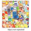 50 pegatinas originales de calcetines pintadas a mano, sin infracciones transfronterizas, con bonitos dibujos de animales, impermeables, decorativas, para libros de mano.